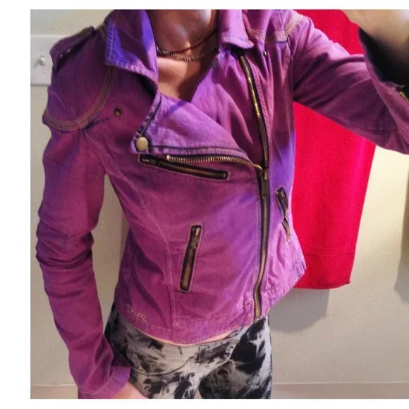 Denim biker jacket XS pink - Picture 8 of 8